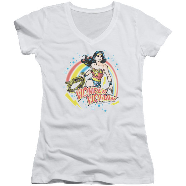 Naisten Airbrush Wonder Woman V-kaulapaita Uusi L