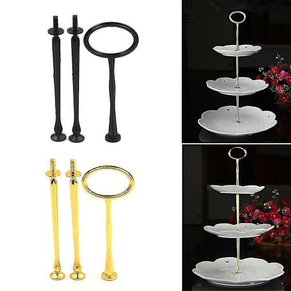 2/3-trinns kakepinneplateholder håndtak montering jernvare bryllup festforsyninger Bronze 3 Tier