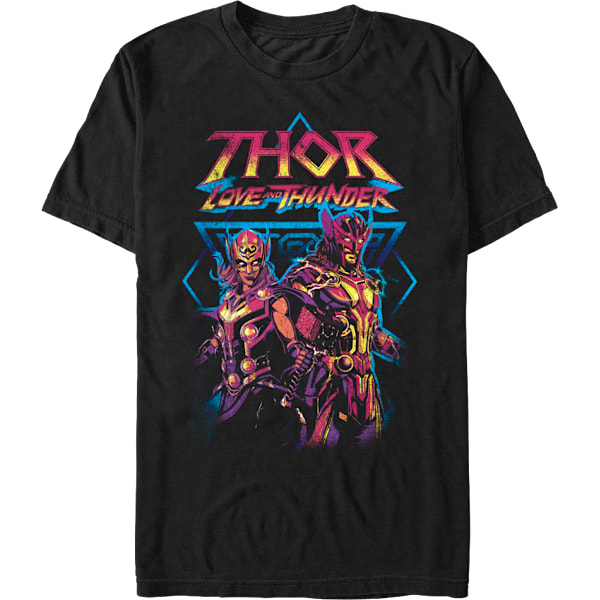 Distressed Duo Thor Love And Thunder Marvel Comics T-paita Uusi M
