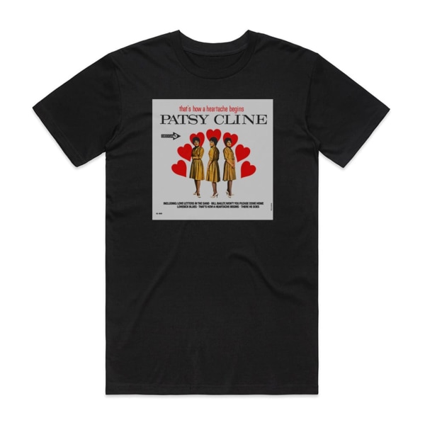 Patsy Cline Thats How A Heartache Begins Album Cover T-Shirt Sort XXL