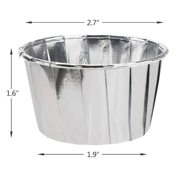 50 stk. Aluminiumfolie Cupcake Kopper Engangs Muffinsforme Bagekopper Aluminium Cupcake Kopper