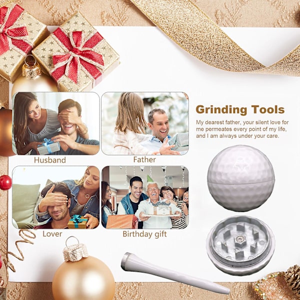 3 stk. Urte Grinder Golf Krydderi Grinder Kreativ Golfbold Vanilje Grinder Gave Til Far Bedstefar