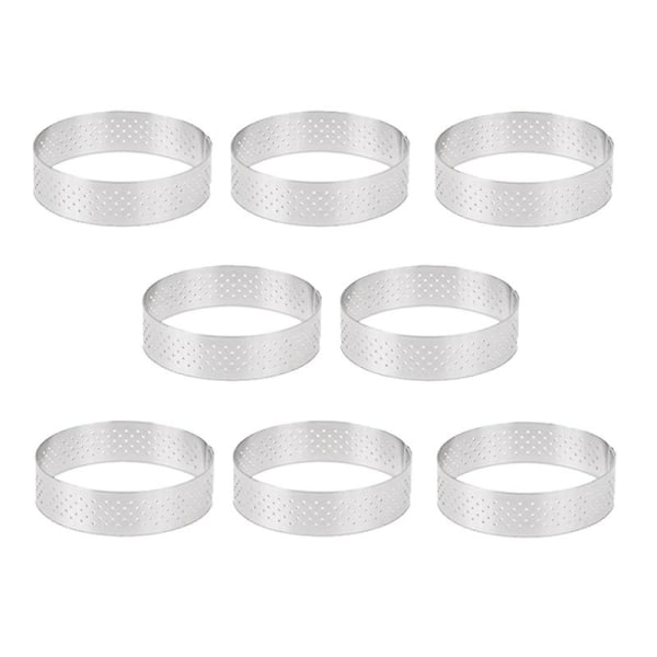 8 st 8 cm rostfritt stål pajform fransk dessert mousse fruktpaj paj äggring äggkaka form