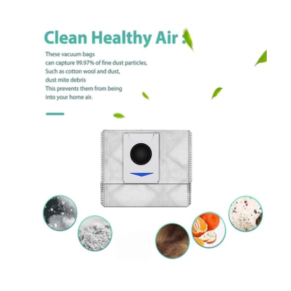 4 st Dammsugarpåsar för Deebot T20/t20max/t20pro/x1 Omni/t10 Omni/turbo Robotdammsugare