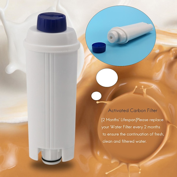 4 pakke kaffemaskinefilter til dlsc002 filter ecam, Esam, Bco, Ec med aktiveret kul blødt