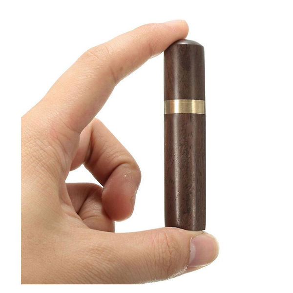Miniatyrbehållare för tandpetare i ebenholts, bärbar, handgjord present, 8*1,8 cm