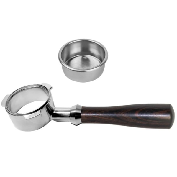54mm Bottomless Portafilter - Passer til Barista Express, Professional, Press, 1 X Filterkurv. (træ)