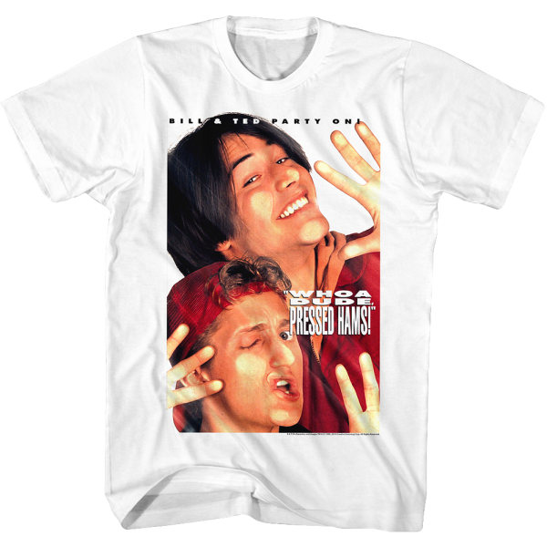 Pressede Skinke Bill og Ted T-shirt L