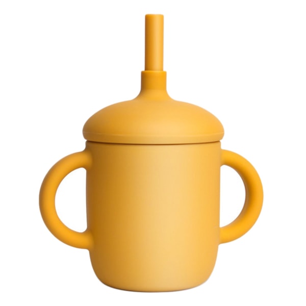 Baby och toddler silikon sugrör Hållare Sipper Cup (gul)