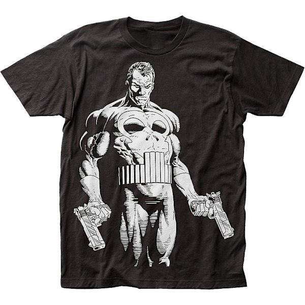 Mustavalkoinen Punisher T-paita S