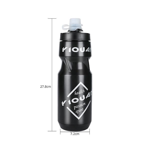 710ml Vandflaske til Cykling, Vandsportsaktiviteter, Camping, Vandreture - Cykeludstyr - Sort