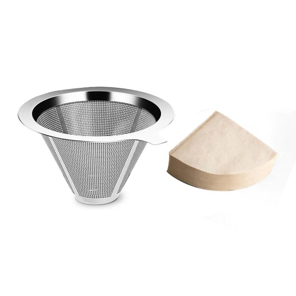 Återanvändbar 304 rostfritt stål kaffefilterhållare Pour Coffee Dripper Kaffe Te Filter Baske
