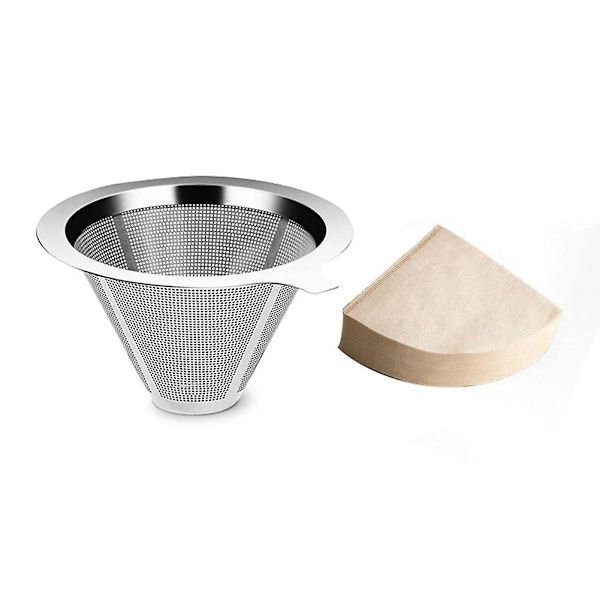 Genanvendelig 304 Rustfrit Stål Kaffe Filterholder Hæld Kaffe Drypper Kaffe Te Filter Kurv