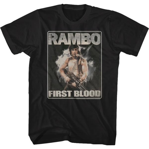 Distressed First Blood Poster Rambo T-shirt XL