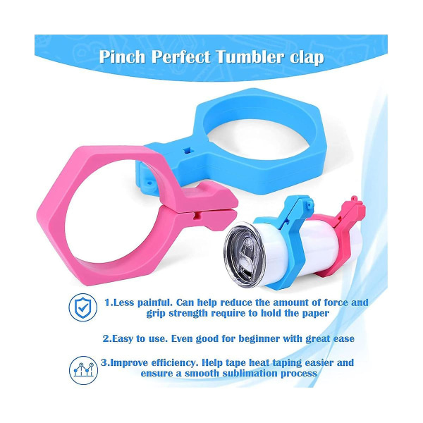 4-pakks klyper for perfekte krus, sublimeringsklyper for 15 og 20 oz krus for tape