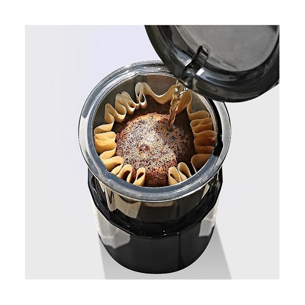 Kaffe-bryggare med permanent filter, återanvändbar rostfritt stål kaffedroppfilter, stapelbar design
