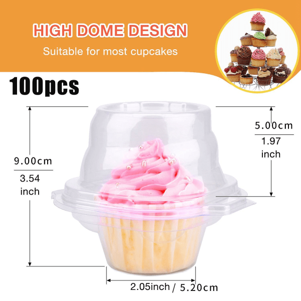 100-pakks Enkelt Cupcake-beholder Cupcake-holderboks