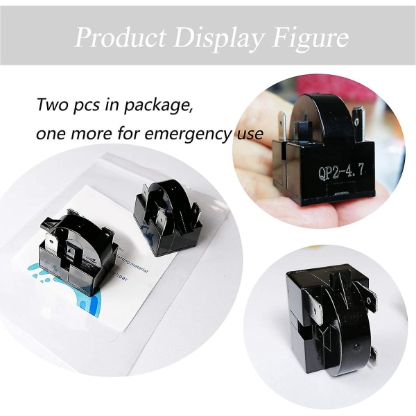 Ersättningsdel 3-polig qp2-4.7/ Qp2-4R7 4.7 ohm kylskåps ptc start/startrelä för de flesta mini