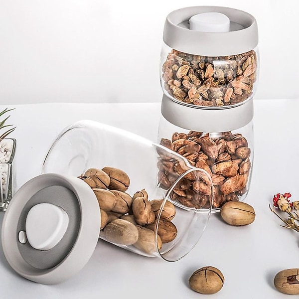 Lufttäta förvaringsburkar för kök, snacksburkar i glas, nötter, 3-pack