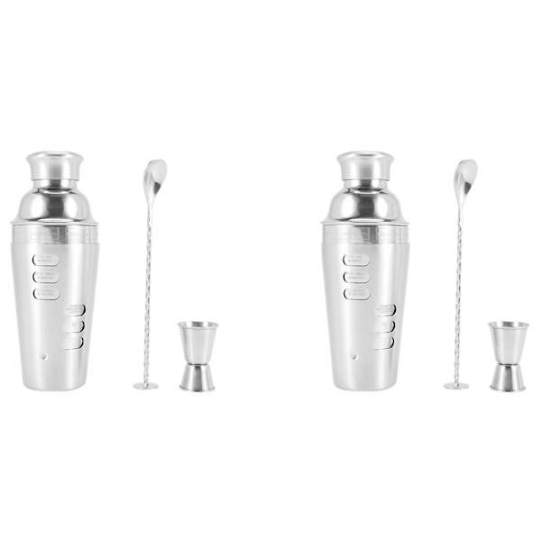 Cocktail Shaker - Ruostumaton Teräs 24oz Baarisetti 6 Cocktail Shakeriin, Kiertävä Reseptiopas (0