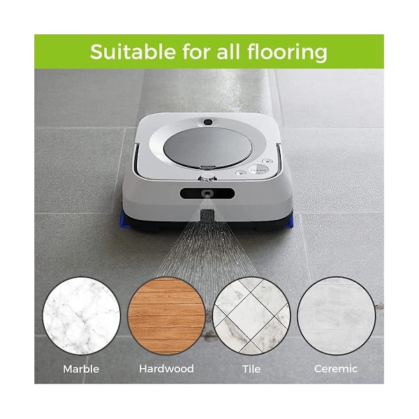 Sett med 4 mopp-putetilbehør for Jet M6-serien Ultimate Robot Mop, vaskbar og gjenbrukbar robotvåtmopp