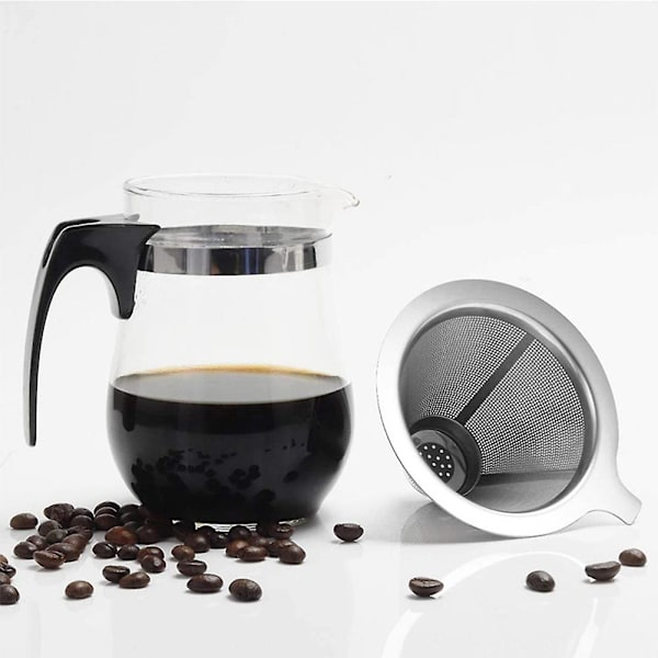 Genanvendelig 304 Rustfrit Stål Kaffe Filterholder Hæld Kaffe Drypper Kaffe Te Filter Kurv