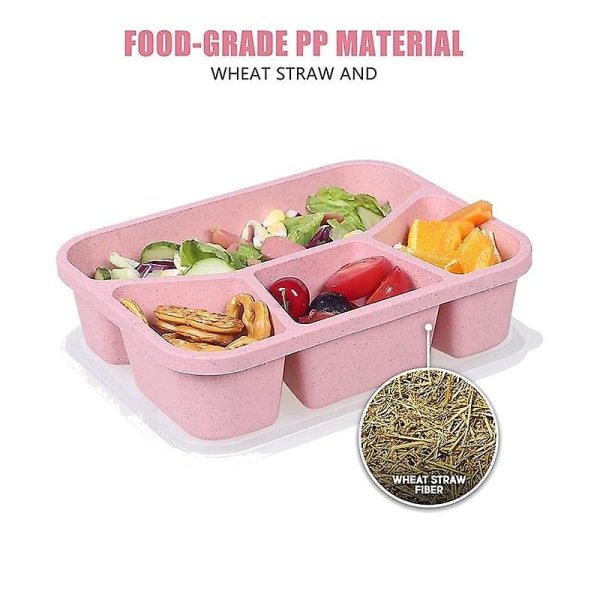 4-pack måltidsförberedande lunchbehållare med 4 fack Återanvändbara lunchlådor för barn/småbarn/vuxna