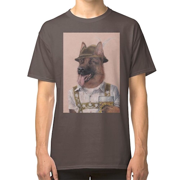 T-shirt med tysk hyrdehund black XXXL