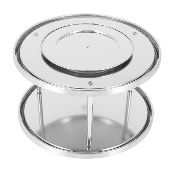 2X Krydderstativ Rustfritt Stål Organizer Skuff 360 Grader Dreibar Rotasjon 2 Braketter