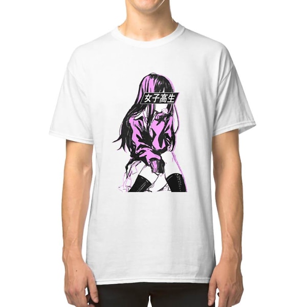 SCHOOLGIRL (Rosa) - Japansk estetisk T-shirt för sorglig anime XXXL