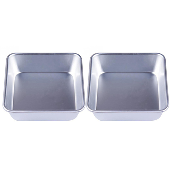 2 st 4 tum Aluminiumlegering Mousse Kvadratisk Kakform Bakplåt Dekorativa Bakverktyg