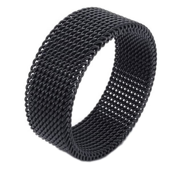 Smycken herrring, damring, rostfritt stål, flexibel mesh , svart -. 59 (18.