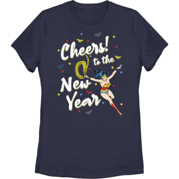 Womens Cheers to the New Year Wonder Woman DC Comics Shirt New M