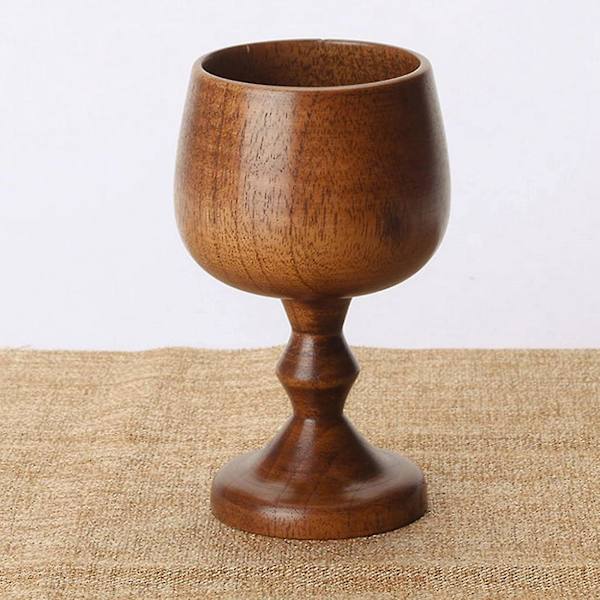 Naturlig träkopp, handgjord, för kaffe, te, öl, juice, mjölk, dryck, 7,5 x 13 cm