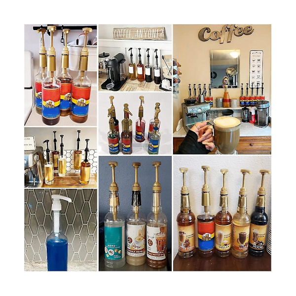 10 st. Kaffemjölk Te Dispenser Sirap Pump Vätskedispenser Sirap Dispenser Pump, Guld