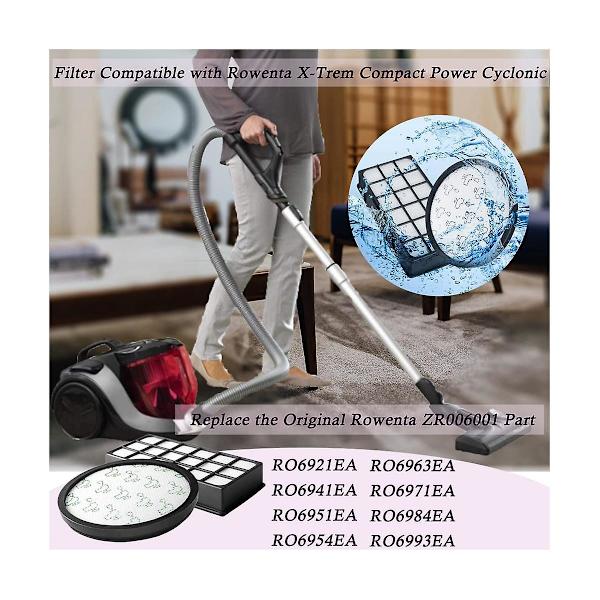 2-osainen HEPA-suodatinsetti X-Power Cyclone Ro6984ea Ro6941ea Ro6963ea Ro6921ea Ro6971ea Ro6993ea -malleille