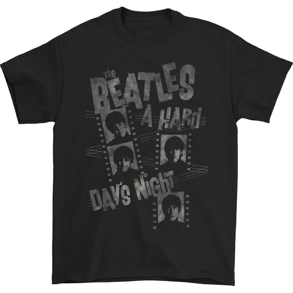 Beatles Hard Day's Night -elokuvan filmilistoja -paita XL