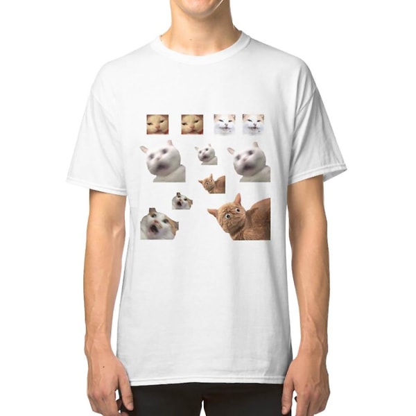 11 pack cats memes sticker combo - weird cat memes 4 T-shirt XXXL