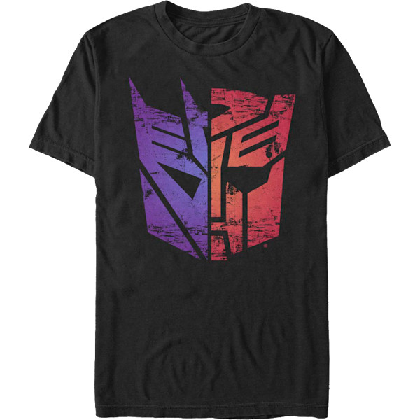 Decepticons Autobots Split Logos Transformers T-shirt M