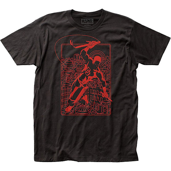 Rød Kontur Daredevil T-Shirt S