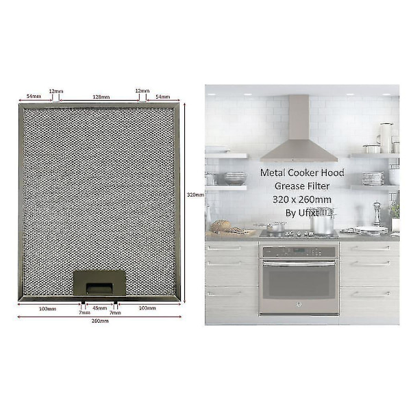 Opgraderet 3 X Servis Universal 320 X 260 Mm Metal Kogepladeemhætte Fedtfilter