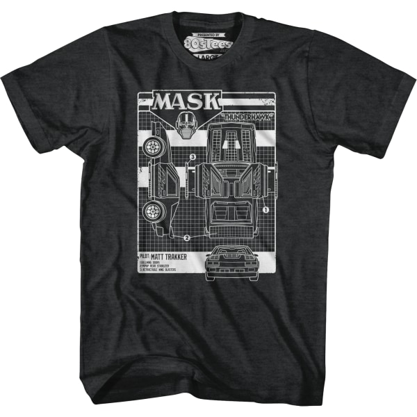 Retro Thunderhawk Schematic MASK T-shirt M