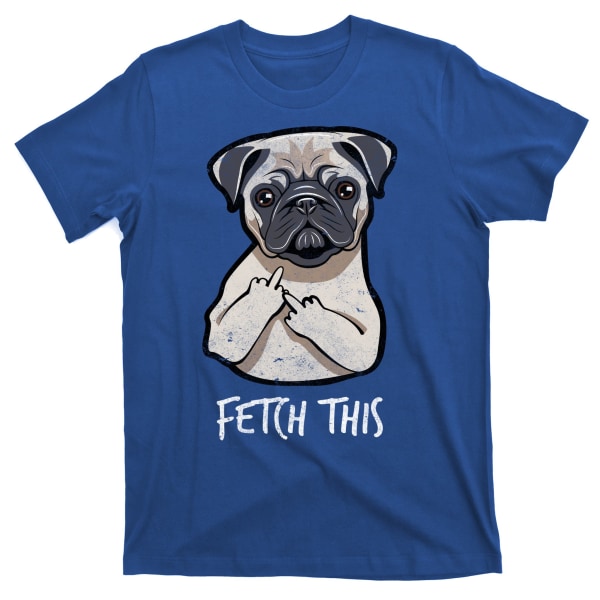 Hämta Den Här Mellanfingret Pug T-Shirt L