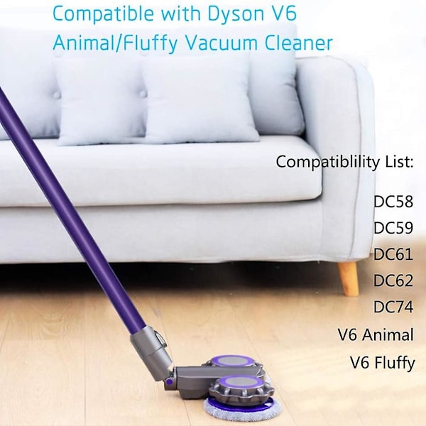 Sähköinen lattiapää V6 Animal V6 Fluffy DC58 Dc59 Dc61 Dc62 Dc74 imurilisävarusteille, moppaus H