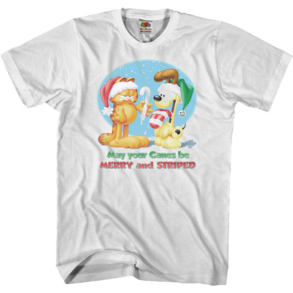 Iloinen ja raidallinen Garfield-T-paita XL