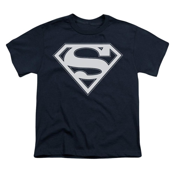 Superman Navy & White Shield Barne-T-skjorte L