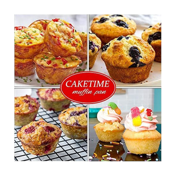 Silikonmuffinsform, Ugn, Form 8,4 Tum Reusable Gratis Silikonbakform 2-pack