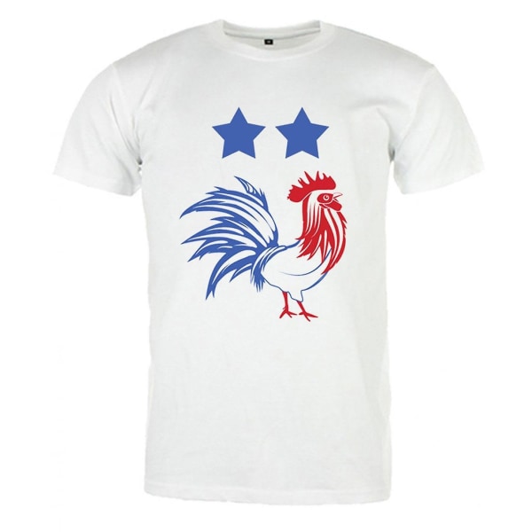 World Cup T-shirt Blanc Unisex Coq Equipe De France M