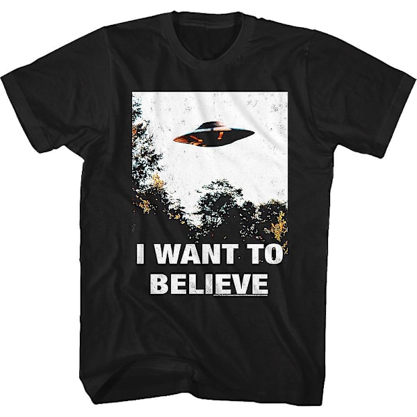 Svart \"Jag Vill Tro\" Poster X-Files T-Shirt M