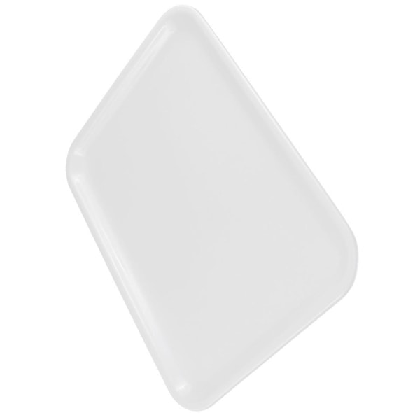 3 stk. 10 tommer lange rektangulære bakker af plastik, hvid